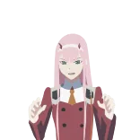 😻 Zero Two Darling in the Franxx Anime, Zero Two, Darling in the Franxx, Charakter, Aufkleber whatsapp sticker