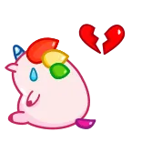 💔 desenho animado, desilusão amorosa, triste, coração partido, fofo, kawaii telegram sticker