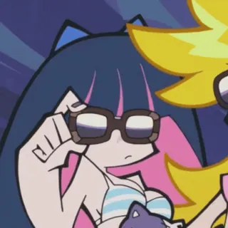 💗 Stocking Anarchy Panty & Stocking with Garterbelt Anime, Cartoon, Stocking Anarchy, Panty & Stocking with Garterbelt, Sonnenbrille telegram sticker