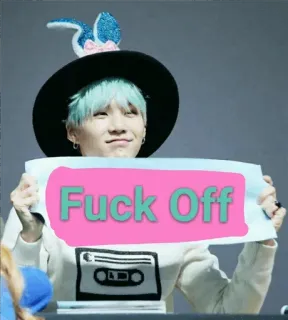 🖕 Fuck Off offensant, juron, grossier, insultant, panneau, personne, chapeau telegram sticker