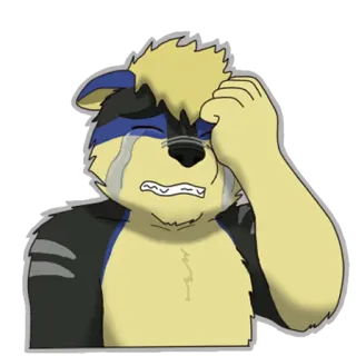😭 chorando, triste, lacrimoso, angustiado, antropomórfico, furry telegram sticker