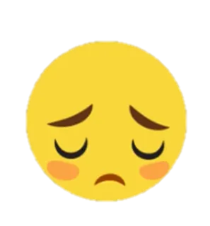 😞 อิโมจิ, เศร้า, ไม่มีความสุข, ใบหน้า, สีหน้า, อารมณ์ telegram sticker