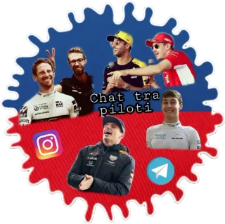 🛑 Chat tra piloti piloti, formula 1, chat, selfie, motorsport telegram sticker