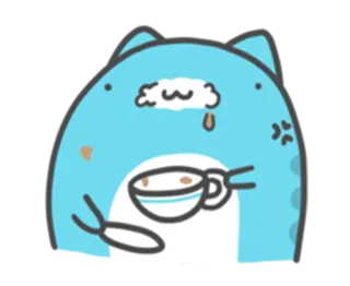 😐 만화, 고양이, 화난, 커피, 슬픈, 귀여운, 카와이, 구름 telegram sticker