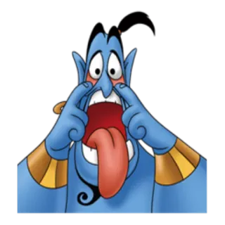 😨 Genie Aladdin Cartoon, Lustig, Gesicht, Albern whatsapp sticker