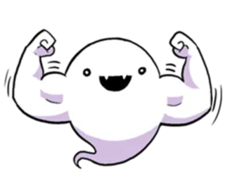 💪 spook, spier, cartoon, sterk, schattig, griezelig telegram sticker