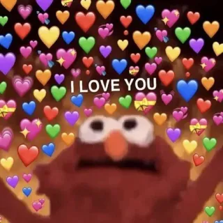 🥺 Elmo I LOVE YOU amore, cuori, Elmo, Sesamo apriti, amicizia, carino telegram sticker