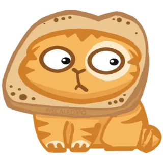 😒 @SCALEDJRPG cat, toast, cute, animal, funny, cartoon telegram sticker