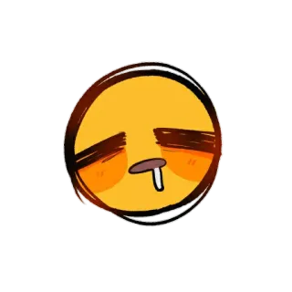 🤤 Emoji, Triste, Stanco, Cartone animato, Giallo, Espressione, Adesivo telegram sticker