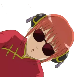 😎 Kagura Gintama Anime, Garota, Vermelho, Óculos de sol, Kagura, Gintama whatsapp sticker