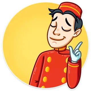 ☝ botones, hotel, uniforme, dibujos animados, servicio, hospitalidad, valet telegram sticker