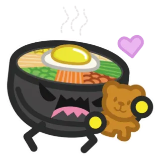❤️ makanan, mangkuk, lucu, anime, kartun, karakter whatsapp sticker