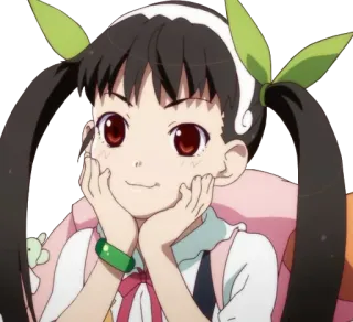 😊 Mayoi Hachikuji Monogatari อนิเมะ, ผู้หญิง, ตัวละคร, Mayoi Hachikuji, Monogatari, น่ารัก, ผมแกละ whatsapp sticker