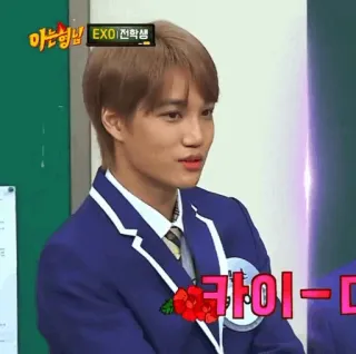 🌑 Kai Knowing Bros 아는형님 EXO 전학생 K-Pop, Koreanisch, Sänger, Musik, EXO, Kai, Hibiskus telegram sticker