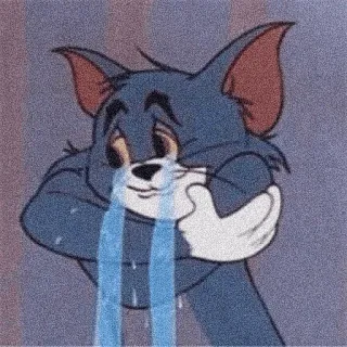 🥰 Tom Cat Tom and Jerry dessin animé, chat, pleurs, triste, Tom Cat, Tom et Jerry telegram sticker