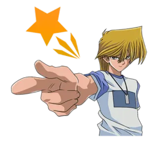 🌟 Joey Wheeler Yu-Gi-Oh! joey wheeler, yu gi oh, anime, palec broń, wskazywanie, kreskówka telegram sticker