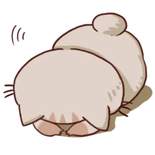 😶 gato, sonolento, kawaii, animal, desenho animado telegram sticker