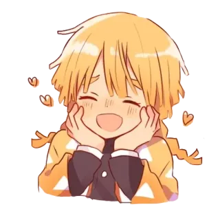 🧡 Zenitsu Agatsuma Demon Slayer Zenitsu, Demon Slayer, animé, manga, mignon, fanart telegram sticker