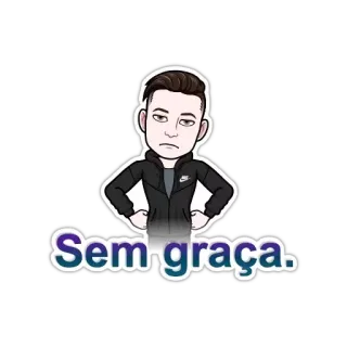 😒 Sem graça. Bitmoji, Cartone animato, Espressione, scontento, infastidito telegram sticker
