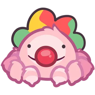 🤡 광대, 귀여운, 만화, 분홍색, 캐릭터 telegram sticker