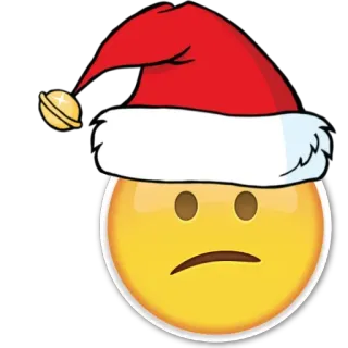 😕 Emoji, Natal, Gorro de Pai Natal, Triste, Festivo telegram sticker