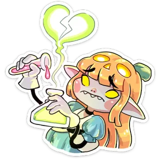 💔 Trank, Wissenschaft, Fantasy, Cartoon, Experiment, Liebeskummer, Trank telegram sticker