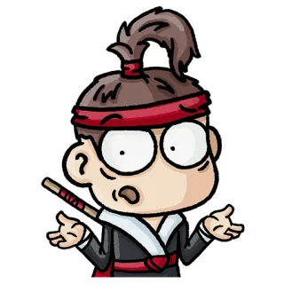 😳 การ์ตูน, ศิลปะการต่อสู้, ไม้, ตัวละคร, ผู้ชาย telegram sticker