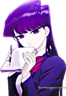 ☺️ Komi Shouko Komi Can't Communicate @animestickerchannel Anime, Komi Can't Communicate, Sticker, Komi Shouko, Leuk, Meisje whatsapp sticker