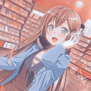 🌟 Anime, Chica, Auriculares, Música, Lindo, Dibujos animados whatsapp sticker