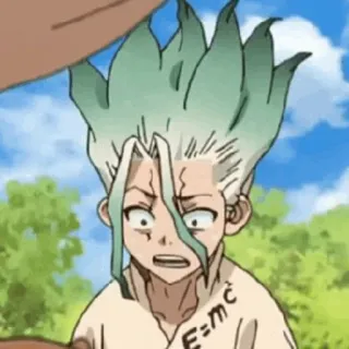 ⏱ Senku Ishigami Dr. Stone E=mc² anime, Dr. Stone, Senku Ishigami, science, cartoon telegram sticker