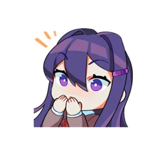 🤭 Yuri Doki Doki Literature Club! anime, chibi, cute, yuri, doki doki literature club telegram sticker