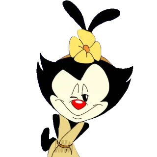 😉 Dot Warner Animaniacs Dot Warner, Animaniacs, personaje de dibujos animados, animación, lindo, guiño telegram sticker