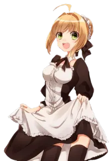 😄 Saber Fate series Anime, Hầu gái, Cô gái, Dễ thương, Saber, Fate telegram sticker