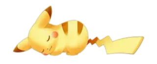 😴 Pikachu Pokemon นอนหลับ, การ์ตูน, น่ารัก, โปเกมอน, สีเหลือง telegram sticker