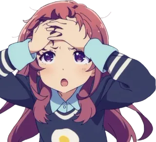 🤕 anime, postać, zszokowany, zdenerwowany, sfrustrowany telegram sticker