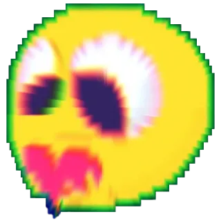 💗 Emoji, Pixel art, Faccia, Giallo, Espressione, Scioccato, Arte digitale whatsapp sticker