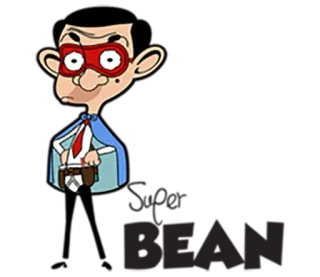 🦸 Mr. Bean Solo Bean Dessin animé, Super-héros, Drôle, Animation, Haricot solitaire telegram sticker