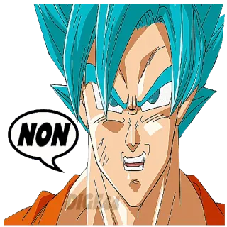 👎 Goku Dragon Ball NON Goku, Dragon Ball, Anime, Non, Blaue Haare, Super Saiyajin whatsapp sticker