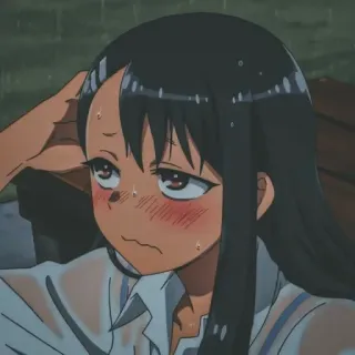 😕 Nagatoro Don't Toy with Me, Miss Nagatoro 애니메이션, 나가토로, 귀여운, 만화, 여자, 땀 telegram sticker