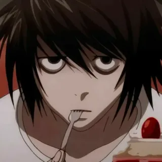 🎭 L Lawliet Death Note Anime, Death Note, L, L Lawliet, Manga telegram sticker
