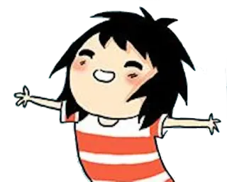 😍 Dessin animé, Personnage, Joyeux, Gai, Illustration telegram sticker