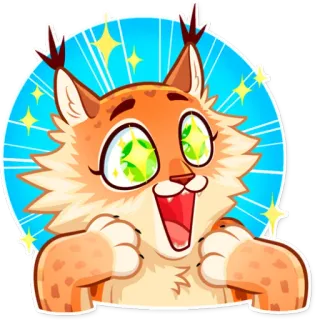 🤩 lynx, cute, animal, sticker, cartoon whatsapp sticker