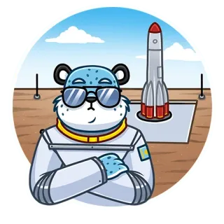 🚀 животное, медведь, космос, ракета, космонавт, казахстан telegram sticker