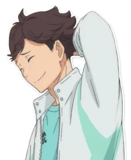 😅 Oikawa Tooru Haikyuu!! อนิเมะ, ไฮคิว, โออิคาวะ, โทโอรุ, วอลเลย์บอล, ตัวละคร telegram sticker