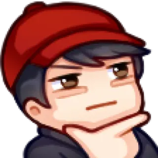 🤔 人, 男, 思考, 帽子, ポートレート, 頭, 表情 telegram sticker