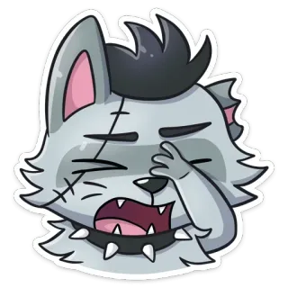🤦‍♂️ Cartoon Katze, Tier, Wolf, Monster, Emo, Goth, Cartoon, Sticker telegram sticker