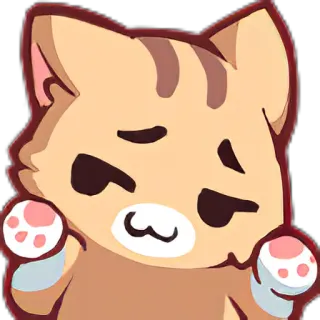 👍 gato, gatito, lindo, animal, mascota, dibujos animados, kawaii, pegatina whatsapp sticker