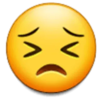 😣 emoji, sad, concerned, face telegram sticker