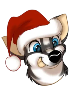 ⛄️ cão, natal, gorro de papai noel, desenho animado, animal, fofo, festivo telegram sticker