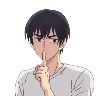 🤫 anime, shhh, finger to lips, silence telegram sticker